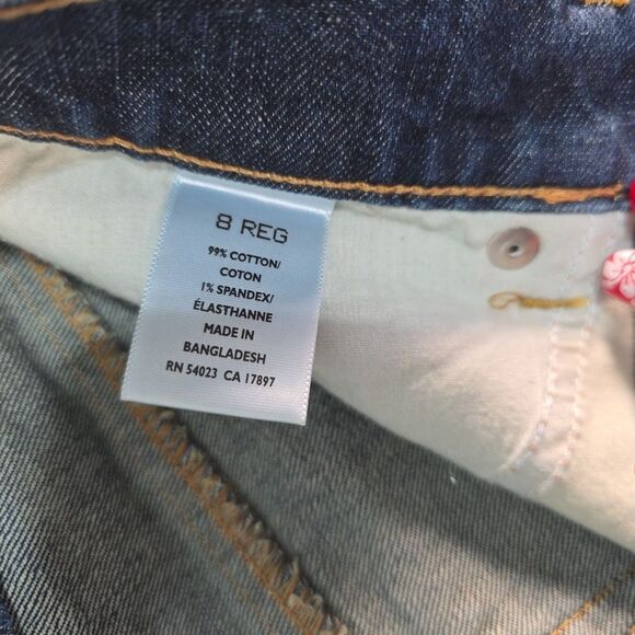 Old Navy At Waist Cropped Capri Jeans Women's size 8 Stretch Peddle Pushers - Picture 9 of 10